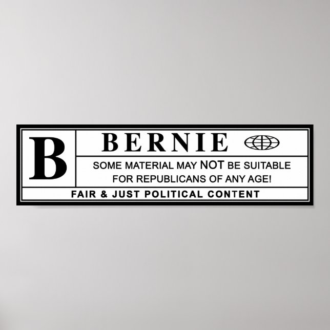 Poster Rótulo de Aviso Bernie Sanders (Frente)