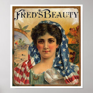 Poster Rótulo de Charuto de Beleza de Fred