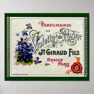 Poster Rótulo de Perfume da Violeta Francesa