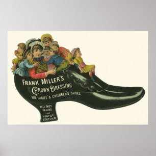 Póster Rótulo de Produto Antigo, Frank Miller's Shoe Poli