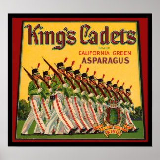 Poster Rótulo de Taxa de Espargos dos Cadetes do Rei Vint