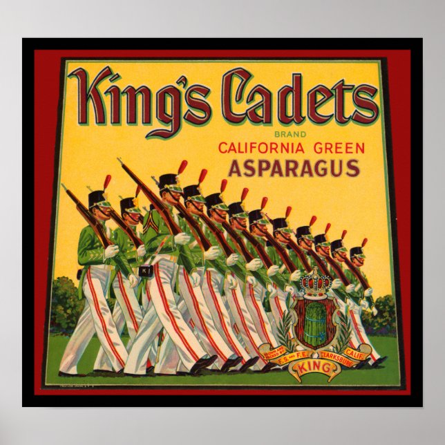 Poster Rótulo de Taxa de Espargos dos Cadetes do Rei Vint (Frente)