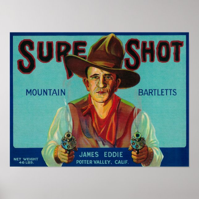 Póster Rótulo de Taxa de Pear com ShotPotter Valley, CA (Frente)