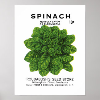 Póster Rótulo do Pacote de Semente do Espinach