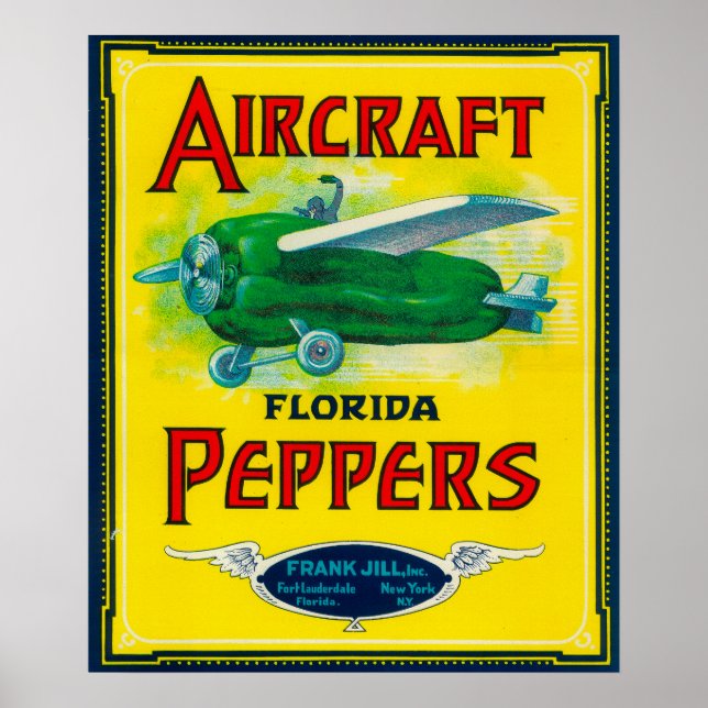 Póster Rótulo do Pepper da Aeronave (Frente)