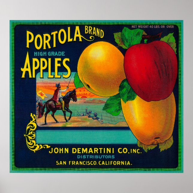 Póster Rótulo Portola Apple Crate (Frente)
