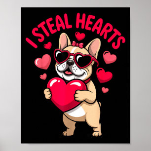 Poster Rouba corações bulldog francês valentine cachorro