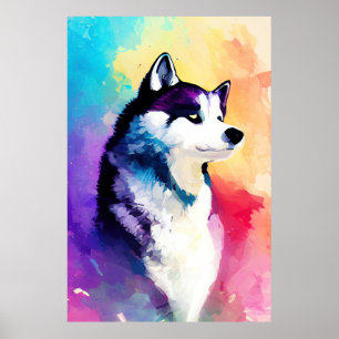 Poster Rouco Cão Natureza Selvagem Pintura De Cor Animal