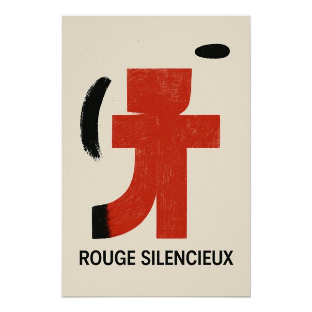 Póster Rouge Silencieux – Affiche Géométrique (Frente)