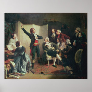 Póster Rouget de Lisle que canta o Marseillaise