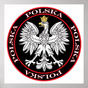 Póster Round Polska Eagle