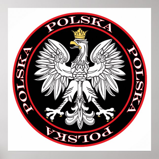 Póster Round Polska Eagle (Frente)