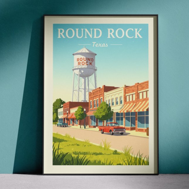 Poster Round Rock Texas Vintage (Criador carregado)