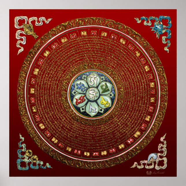 Poster Round Tibetano "OM" Mantra Mandala (Frente)