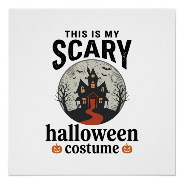 Póster Roupa Assustadora de Halloween Casa Assombrada Des (Frente)