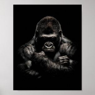 Poster Roupa de Academia de Macaco Gorila Motivação de Tr
