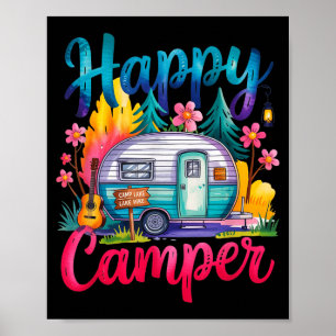 Poster Roupa de acampamento engraçada feliz trailer rv cr