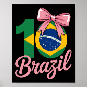 Poster Roupa de aniversário de 10 anos do Brasil com laço