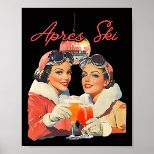 Poster Roupa de Apres Ski dos Anos 80 Homens Mulheres Esq