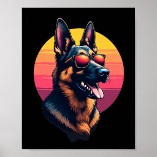 Poster Roupa de Arte de Design de Cachorro Pastor Alemão