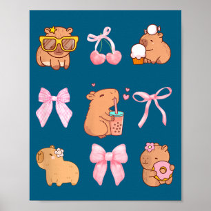 Poster Roupa de dormir Capivara com Laço Fofo Coquete Pjs