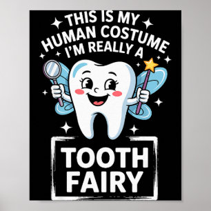 Poster Roupa de Fada dos Dentes Fofo para Homens Mulheres