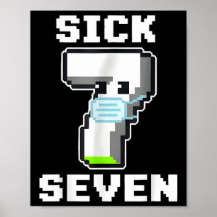 Poster Roupa de Halloween do Meme de Pixel Sete Divertida