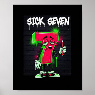 Poster Roupa de Halloween do Meme Sick Seven 67 Diversão 