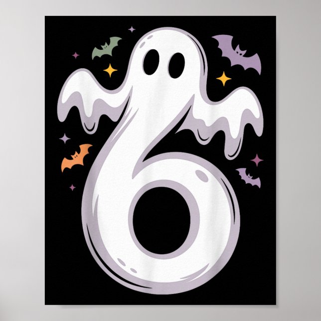 Poster Roupa de Halloween engraçada de 6 fantasmas meme c (Frente)