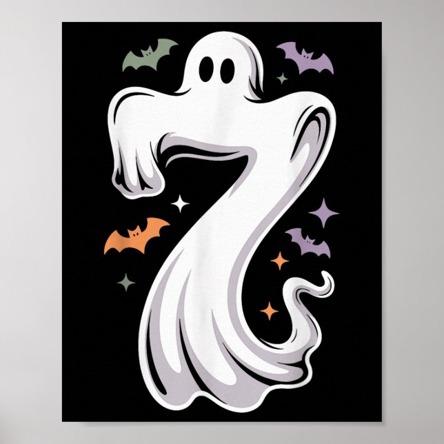 Poster Roupa de Halloween engraçada de 7 fantasmas meme c (Frente)