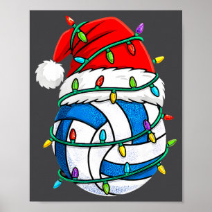 Poster Roupa de Natal Vôlei Chapéu de Papai Noel Luzes Sr