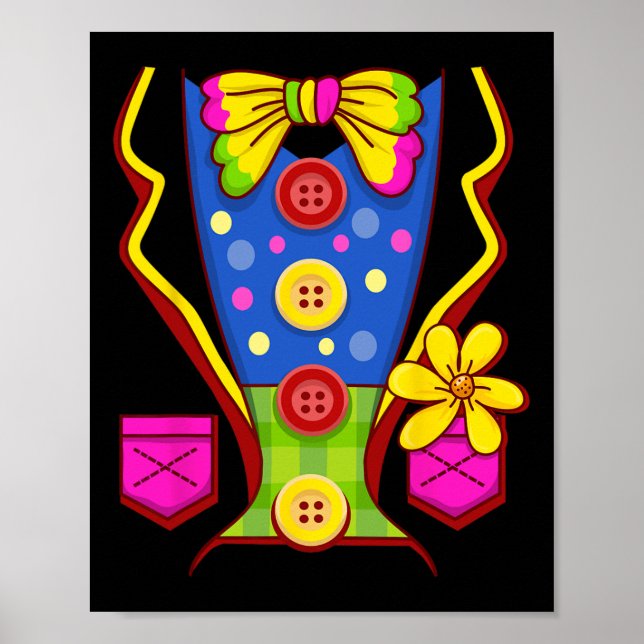 Poster Roupa De Palhaço Para Crianças Mulheres - Roupa De (Frente)