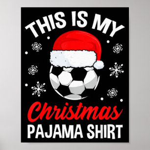Poster Roupa de pijama de Natal engraçada de bola de fute