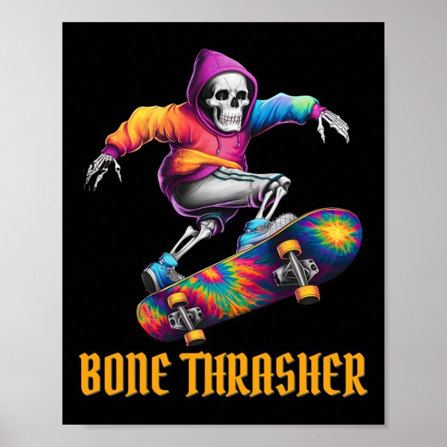 Poster Roupa do Skeleton do Halloween (Frente)