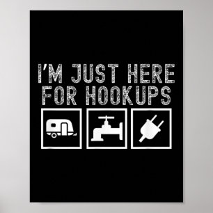 Poster Roupa engraçada de camping de RV Estou aqui apenas