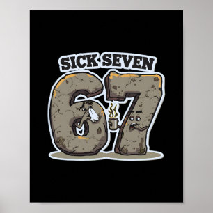 Poster Roupa engraçada do meme sete 67 doente espirrando 
