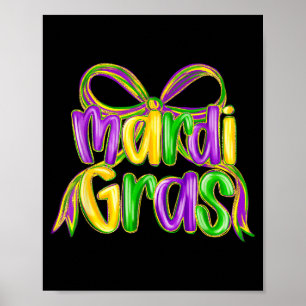 Poster Roupa engraçada para desfile de Mardi Gras Chapéu