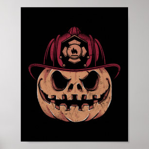 Poster Roupa fina de Halloween do Bombeiro
