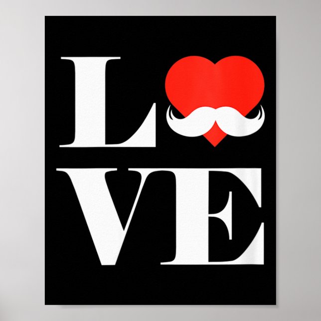Poster Roupas Bigode de Amor das Mulheres Presente Engraç (Frente)