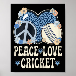 Poster Roupas de Amante de Críquete Paz Amor Estampa de G