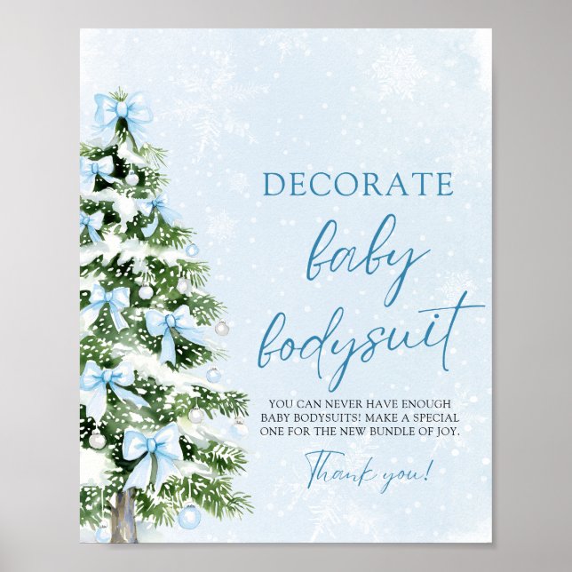Poster Roupas de Bebê para Decorar no Natal Jogo de Chuve (Frente)