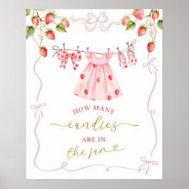Poster Roupas de Bebê Pink Coquette Berry Sweet Sinal de 