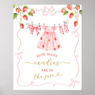 Poster Roupas de Bebê Pink Coquette Berry Sweet Sinal de 