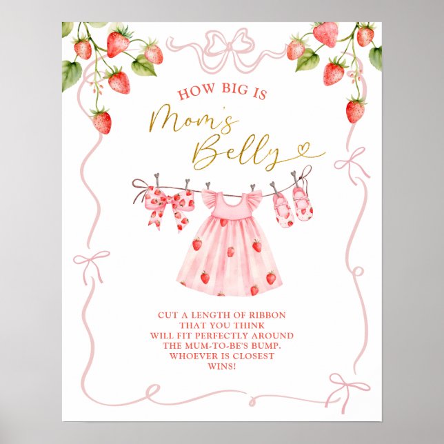 Poster Roupas de Bebê Pink Coquette Qual é o Tamanho da B (Frente)
