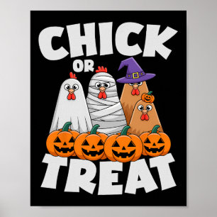 Poster Roupas de Chick Or Treat Halloween Frango Engraçad