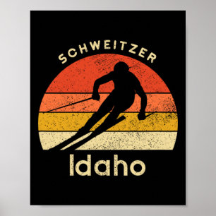 Poster Roupas de Esqui da Montanha Retro Schweitzer Vinta