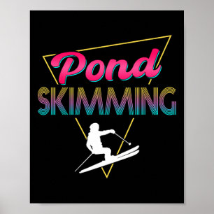 Poster Roupas de Esqui de Pulo em Lagoa Retro dos Anos 80