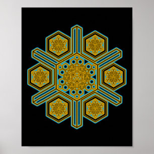 Poster Roupas de Festival Psytrance Goa Trance Meditação