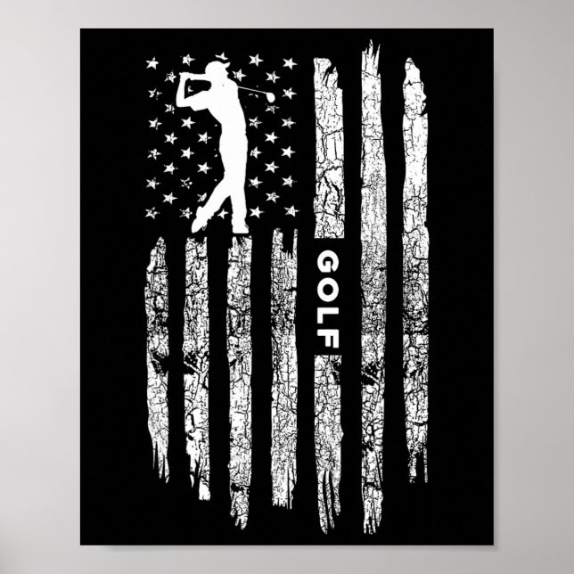 Poster Roupas de golfe da bandeira americana - Golfe Vint (Frente)