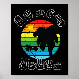 Poster Roupas de Língua de Sinais Asl Praia Surdos Consci